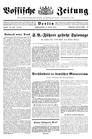 Vossische Zeitung on May 5, 1931