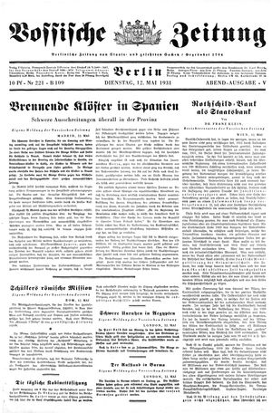 Vossische Zeitung vom 12.05.1931