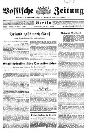 Vossische Zeitung vom 15.05.1931