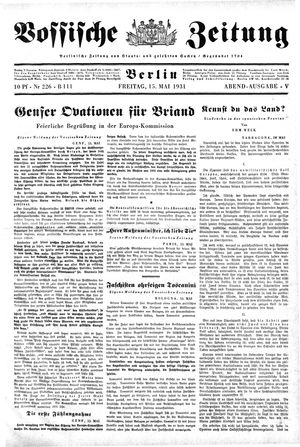 Vossische Zeitung vom 15.05.1931