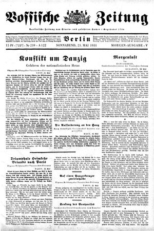 Vossische Zeitung on May 23, 1931