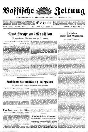Vossische Zeitung vom 27.05.1931