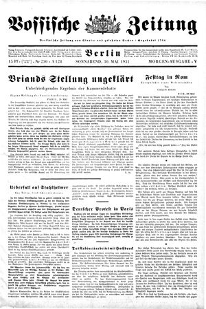 Vossische Zeitung vom 30.05.1931