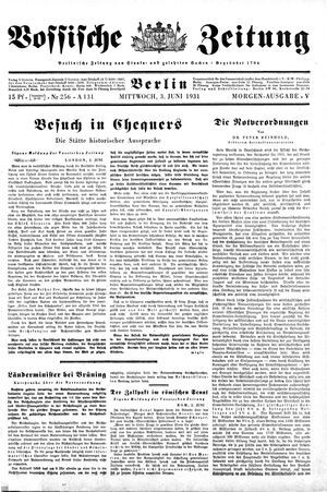 Vossische Zeitung vom 03.06.1931