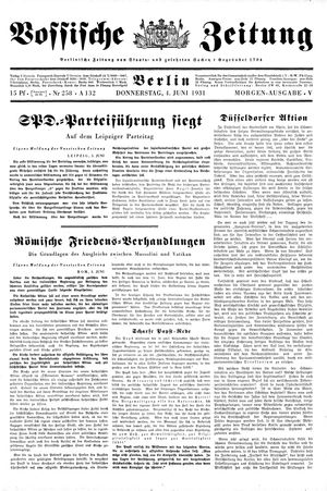 Vossische Zeitung on Jun 4, 1931