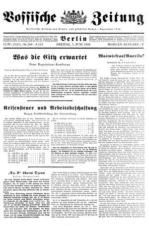 Vossische Zeitung vom 05.06.1931