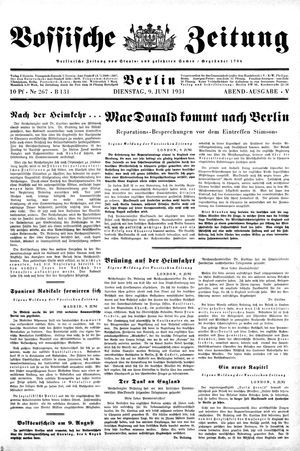 Vossische Zeitung on Jun 9, 1931