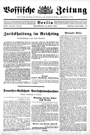 Vossische Zeitung on Jun 10, 1931