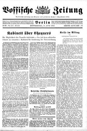 Vossische Zeitung on Jun 11, 1931