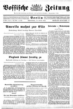 Vossische Zeitung on Jun 23, 1931
