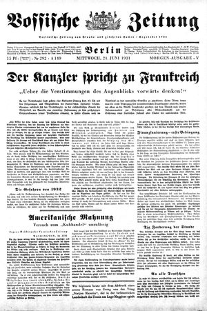 Vossische Zeitung on Jun 24, 1931