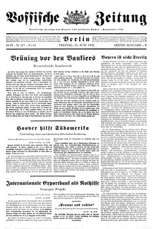 Vossische Zeitung vom 26.06.1931
