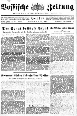 Vossische Zeitung on Jul 1, 1931