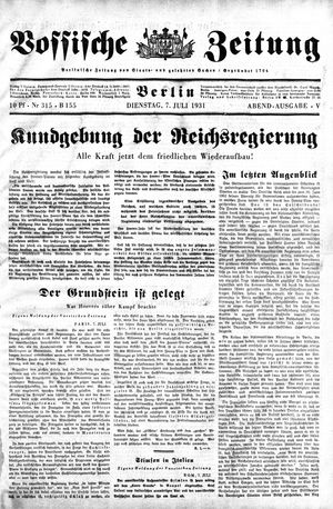 Vossische Zeitung on Jul 7, 1931