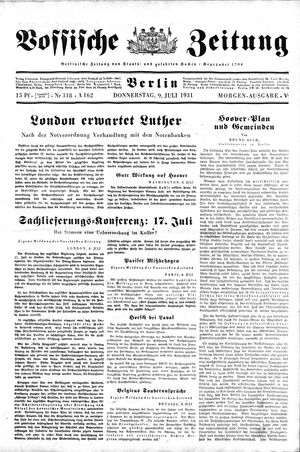 Vossische Zeitung on Jul 9, 1931