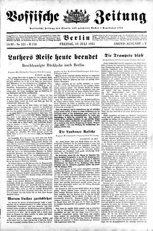 Vossische Zeitung on Jul 10, 1931