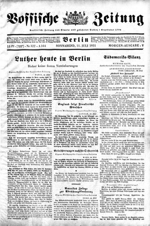 Vossische Zeitung vom 11.07.1931