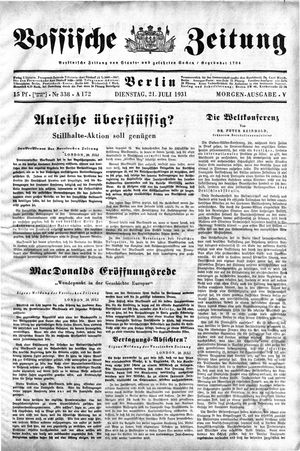 Vossische Zeitung vom 21.07.1931