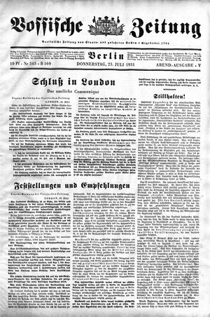 Vossische Zeitung vom 23.07.1931
