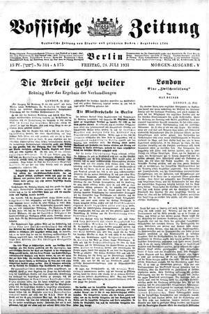 Vossische Zeitung on Jul 24, 1931