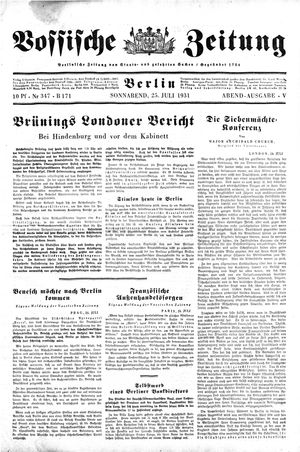 Vossische Zeitung vom 25.07.1931