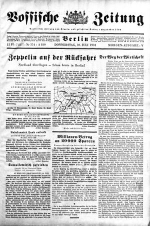 Vossische Zeitung vom 30.07.1931