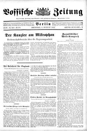 Vossische Zeitung on Aug 4, 1931