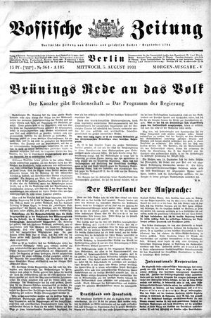 Vossische Zeitung vom 05.08.1931