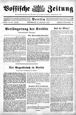Vossische Zeitung on Aug 12, 1931