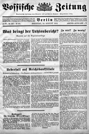 Vossische Zeitung vom 18.08.1931