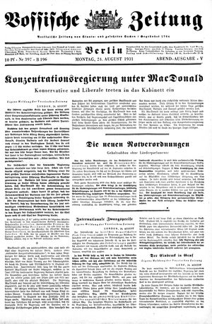 Vossische Zeitung vom 24.08.1931
