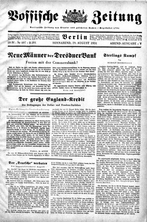 Vossische Zeitung on Aug 29, 1931