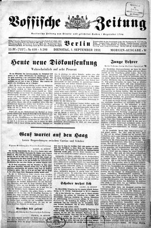 Vossische Zeitung on Sep 1, 1931