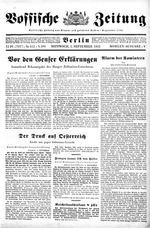 Vossische Zeitung vom 02.09.1931