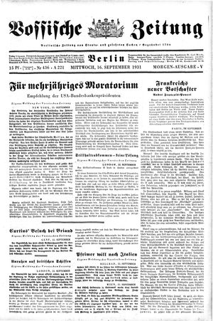 Vossische Zeitung vom 16.09.1931