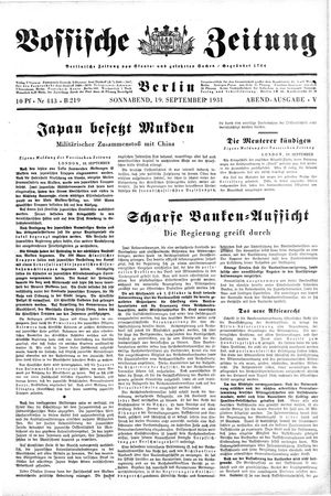 Vossische Zeitung vom 19.09.1931