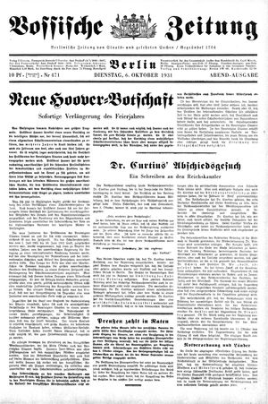Vossische Zeitung on Oct 6, 1931