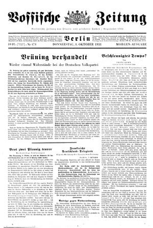 Vossische Zeitung on Oct 8, 1931