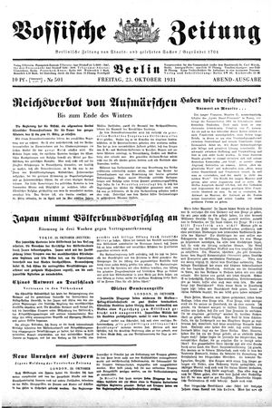 Vossische Zeitung vom 23.10.1931