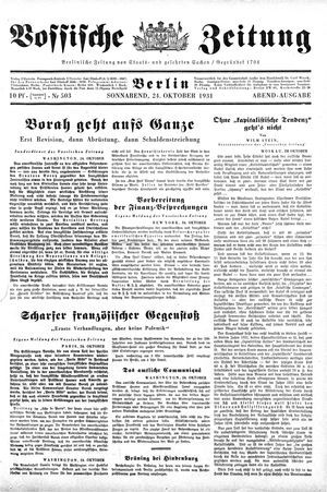Vossische Zeitung vom 24.10.1931