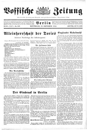 Vossische Zeitung on Oct 28, 1931