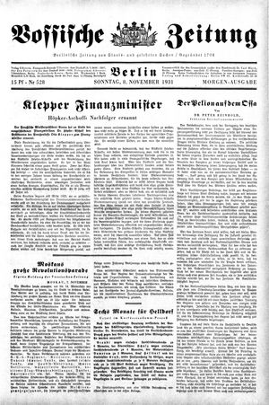 Vossische Zeitung on Nov 8, 1931