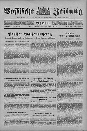 Vossische Zeitung vom 12.11.1931