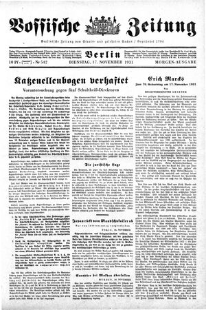 Vossische Zeitung vom 17.11.1931