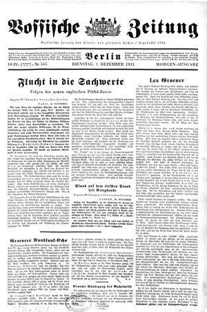 Vossische Zeitung vom 01.12.1931