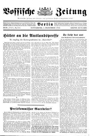 Vossische Zeitung vom 05.12.1931