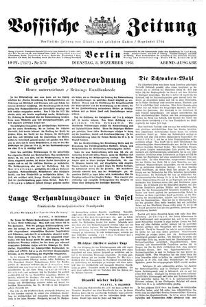 Vossische Zeitung vom 08.12.1931