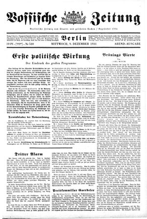 Vossische Zeitung on Dec 9, 1931