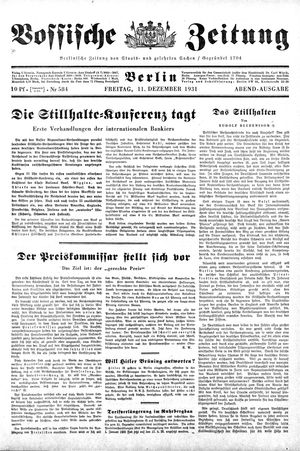 Vossische Zeitung vom 11.12.1931