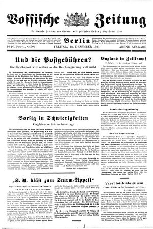 Vossische Zeitung vom 18.12.1931